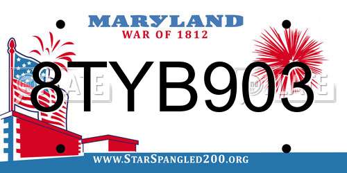 8TYB903 Maryland License Plate
