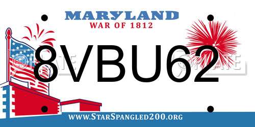 8VBU62 Maryland License Plate
