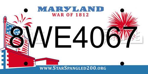 8WE4067 Maryland License Plate