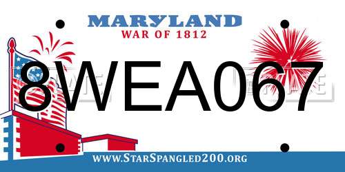 8WEA067 Maryland License Plate
