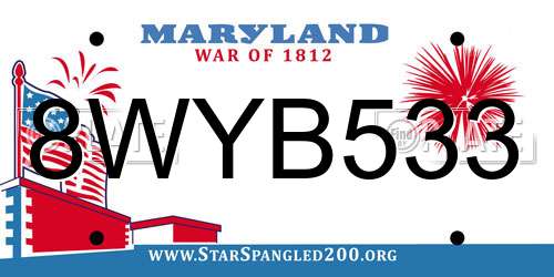 8WYB533 Maryland License Plate