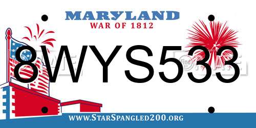 8WYS533 Maryland License Plate
