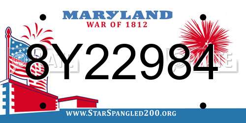 8Y22984 Maryland License Plate