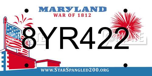 8YR422 Maryland License Plate