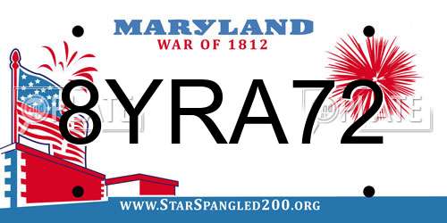 8YRA72 Maryland License Plate