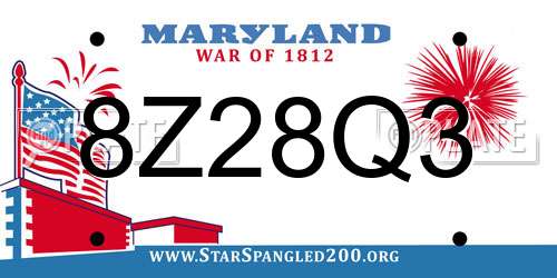 8Z28Q3 Maryland License Plate