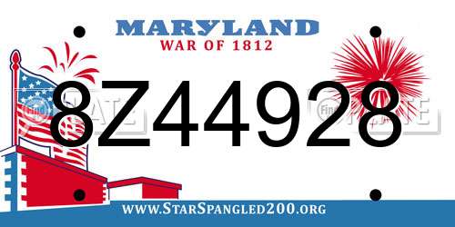 8Z44928 Maryland License Plate