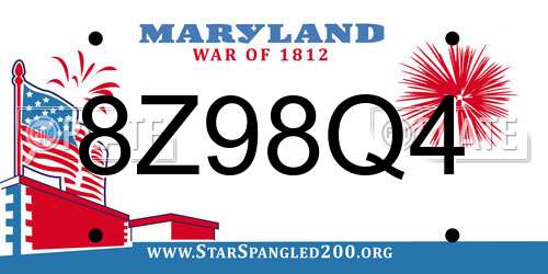 8Z98Q4 Maryland License Plate