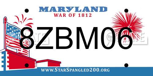 8ZBM06 Maryland License Plate