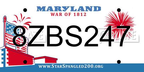 8ZBS247 Maryland License Plate