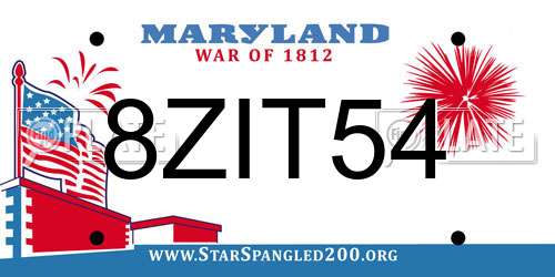 8ZIT54 Maryland License Plate