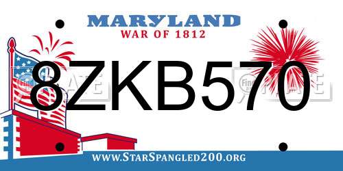 8ZKB570 Maryland License Plate