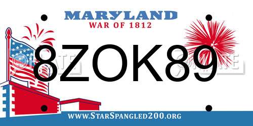8ZOK89 Maryland License Plate