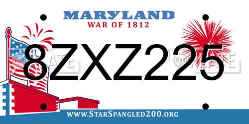 8ZXZ225 Maryland License Plate