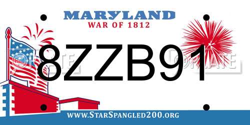 8ZZB91 Maryland License Plate