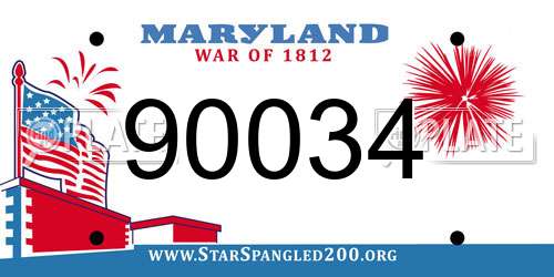 90034 Maryland License Plate