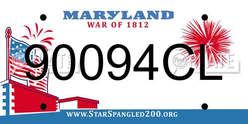 90094CL Maryland License Plate