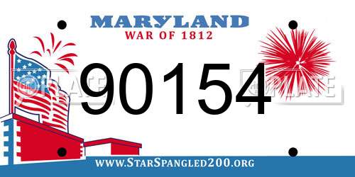 90154 Maryland License Plate