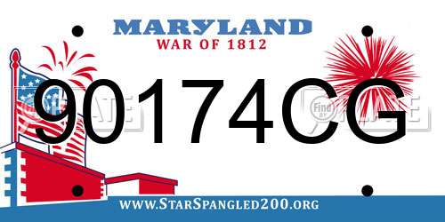 90174CG Maryland License Plate