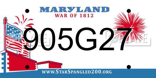 905G27 Maryland License Plate