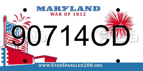 90714CD Maryland License Plate