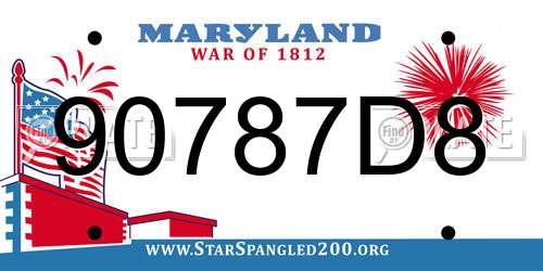 90787D8 Maryland License Plate