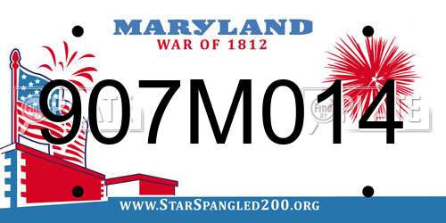 907M014 Maryland License Plate