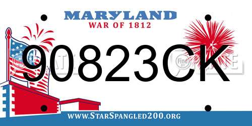 90823CK Maryland License Plate