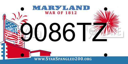 9086TZ Maryland License Plate