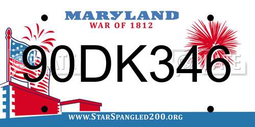 90DK346 Maryland License Plate