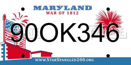 90OK346 Maryland License Plate