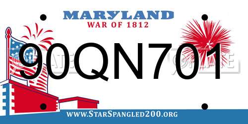 90QN701 Maryland License Plate