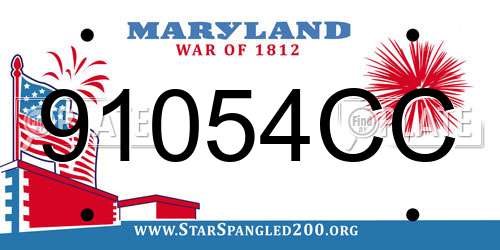 91054CC Maryland License Plate