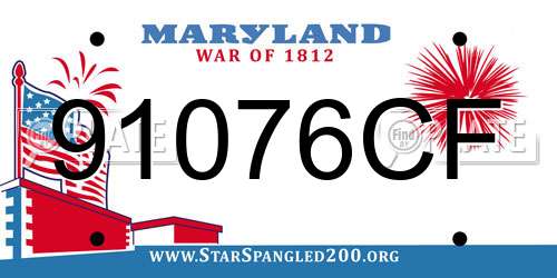 91076CF Maryland License Plate