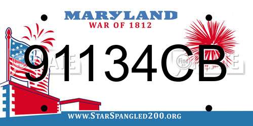 91134CB Maryland License Plate