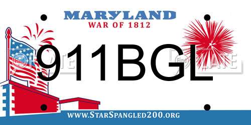 911BGL Maryland License Plate