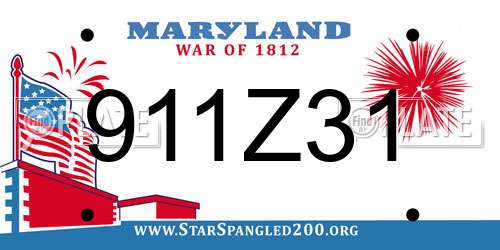 911Z31 Maryland License Plate