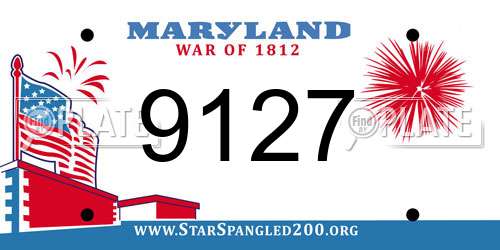 9127 Maryland License Plate