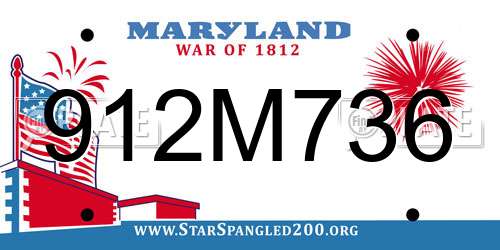 912M736 Maryland License Plate
