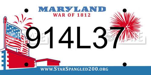 914L37 Maryland License Plate