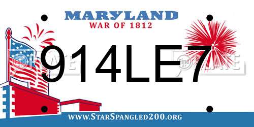 914LE7 Maryland License Plate