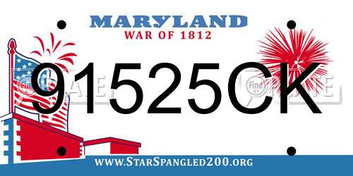 91525CK Maryland License Plate