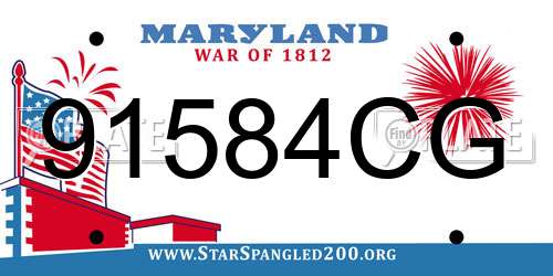 91584CG Maryland License Plate