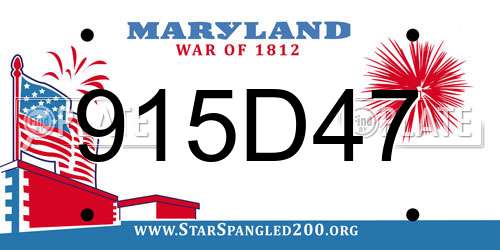 915D47 Maryland License Plate