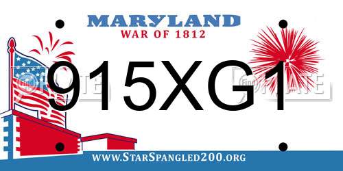 915XG1 Maryland License Plate