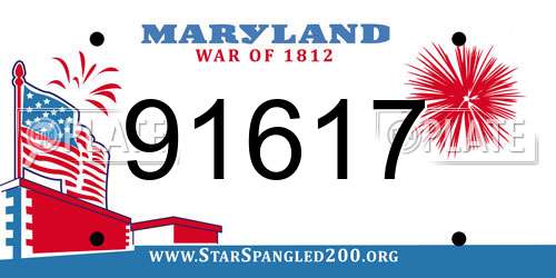 91617 Maryland License Plate