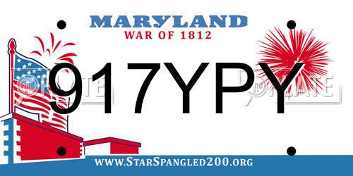917YPY Maryland License Plate