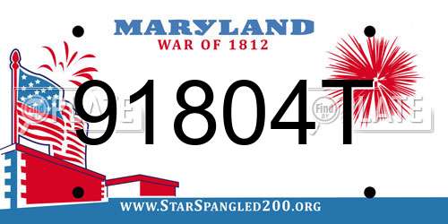 91804T Maryland License Plate