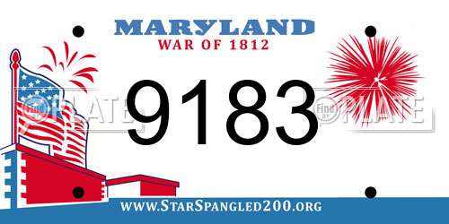 9183 Maryland License Plate