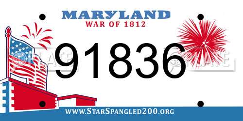 91836 Maryland License Plate